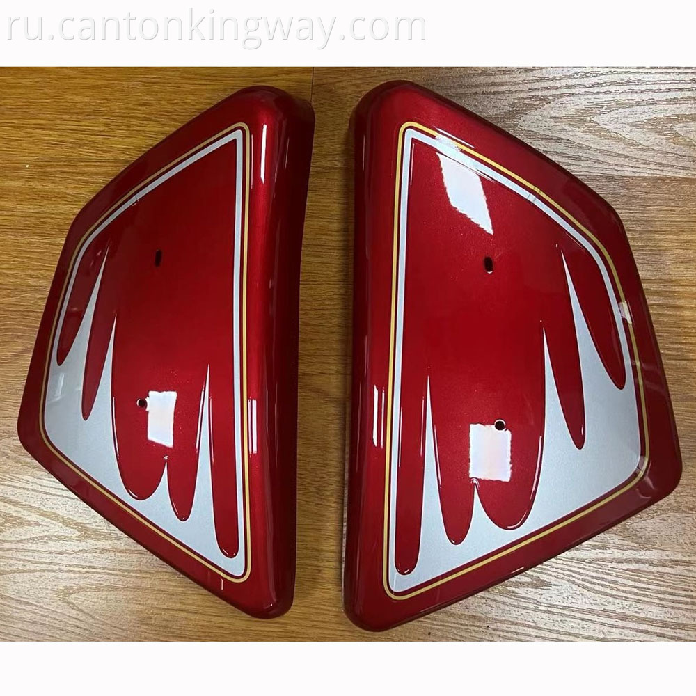 Motorcycle Fuel Tank Side Cover Abs Red Silver Fit For Gn125 S